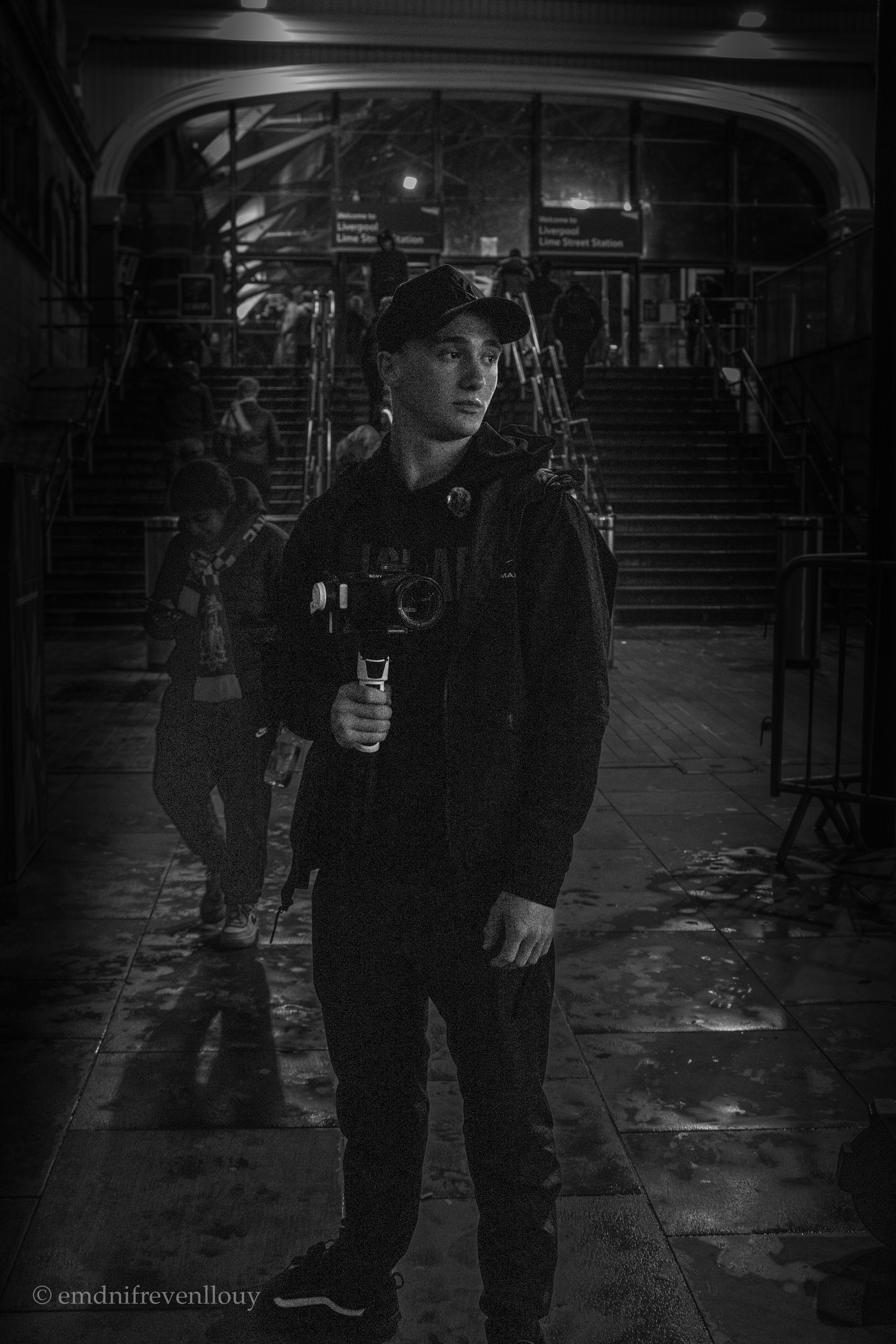 Tom at Liverpool Lime Street with camera